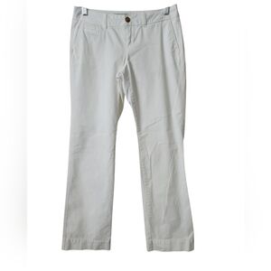 OldNavy Women's White Cotton Slight Flare Hem Mid-Rise Summer Pants Size2Regular